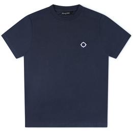 Overview image: MA.STRUM T-shirt met klein Compass logo, donkerblauw