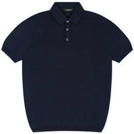 Overview image: TRUSSINI Poloshirt met parelmoer knopen, donkerblauw
