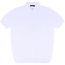 Overview image: TRUSSINI Poloshirt met parelmoer knopen, wit