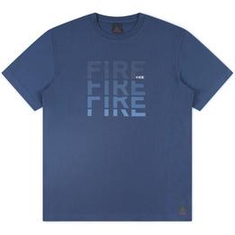 Overview image: BOGNER FIRE + ICE T-shirt Matteo met opdruk en klein logo, donkerblauw