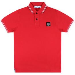 Overview image: STONE ISLAND Polo met embleem, rood/wit
