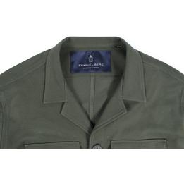 Overview second image: EMANUEL BERG Safari jacket van pique kwaliteit, legergroen