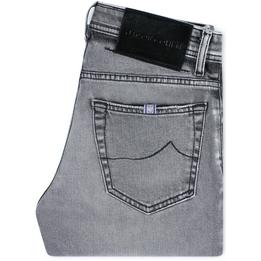 Overview image: JACOB COHËN  Jeans Nick Slim met zwarte details en slijtageplekken, grijs