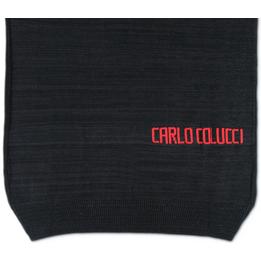 Overview second image: CARLO COLUCCI Wintertrui met ingeweven letters en gestreepte mouwen, zwart/rood