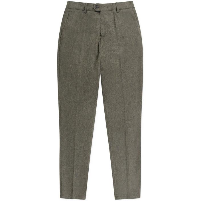 Marco pescarolo pantalon trousers pants broek evo flannel wool wol cashmere kasjemir, groen green army 1