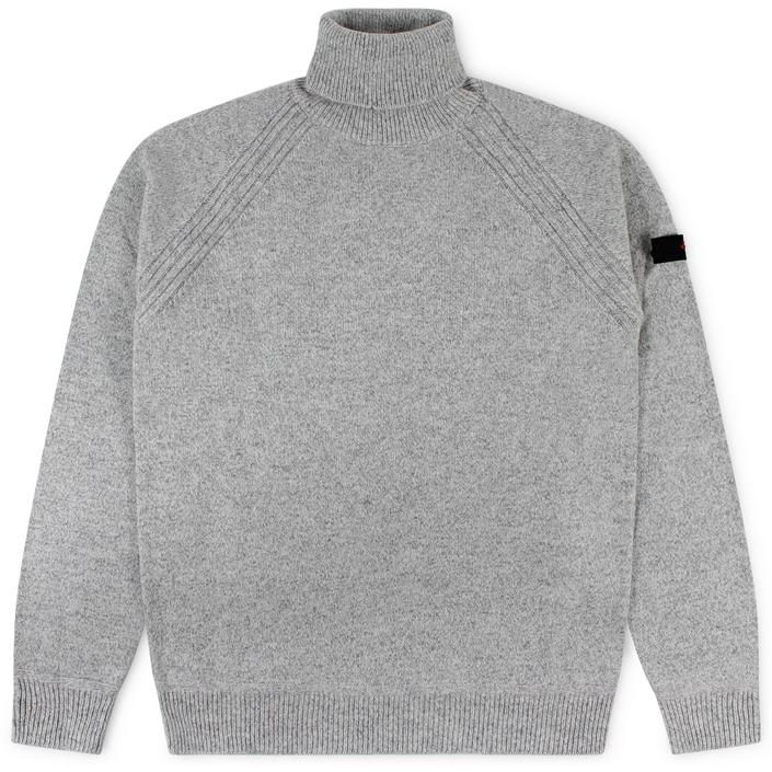 peuterey trui knitted knitwear gebreid coltrui turtle neck turtleneck label logo sweater sweatshirt kowal, grijs grey lichtgrijs licht light 1