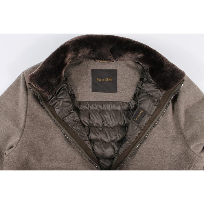 moorer bellati jas jasje bontjas winterjas winter jack jacket bomber fur down dons donsjas, bruin brown beige taupe