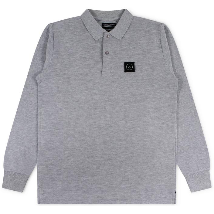marshall artist polo poloshirt shirt lange mouw longsleeve long sleeve logo, grijs grey