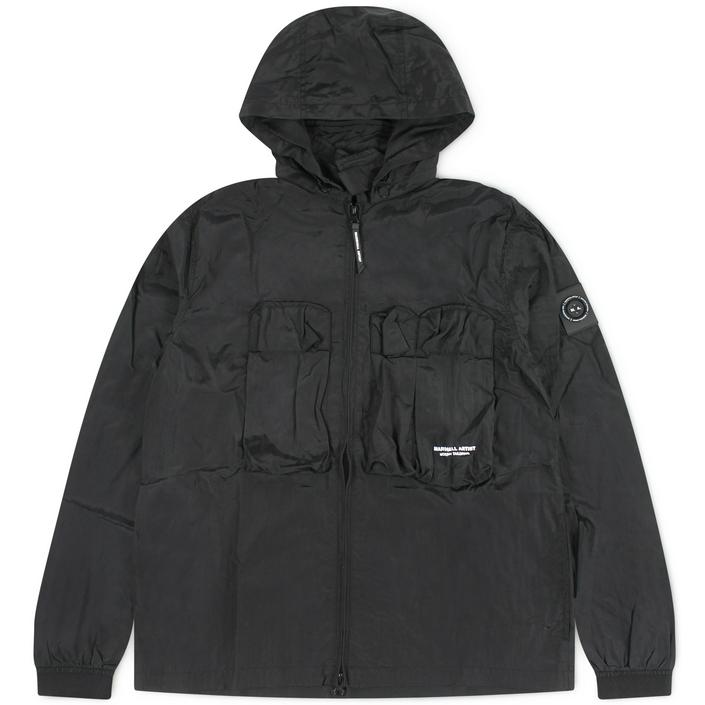 marshall artist jas jack jacket jasje winterjas regenjas nylon hood hooded capuchon borstzakken pockets, zwart black dark donker nero
