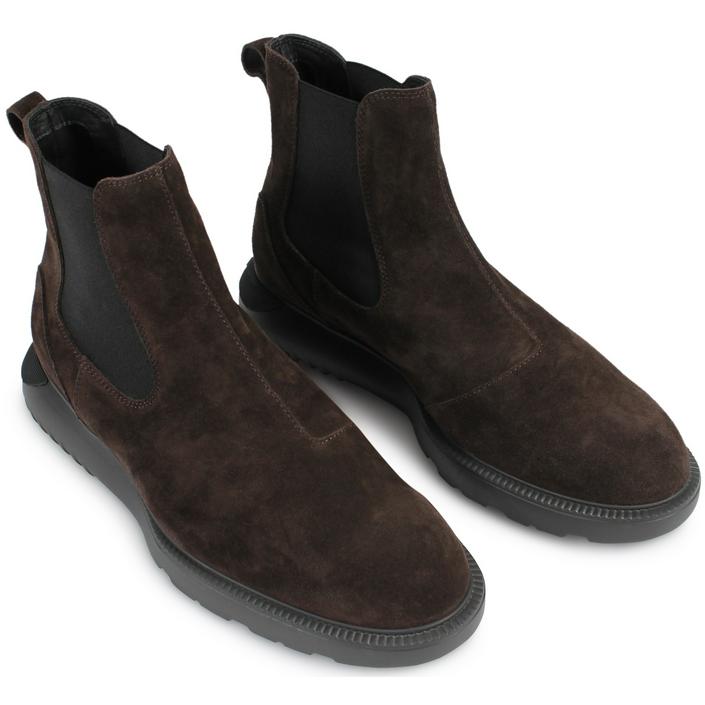 hogan h600 chelsea boot chelseaboot enkellaars laars laarsjes boots booties suede leather leer, bruin brown