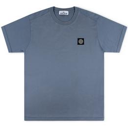 Overview image: STONE ISLAND T-shirt met logo op borst, blauwgrijs