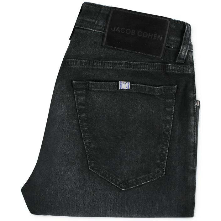 jacob cohen jeans spijkerbroek broek denim nick slim 5pocket, zwart black dark donker washed nero 1