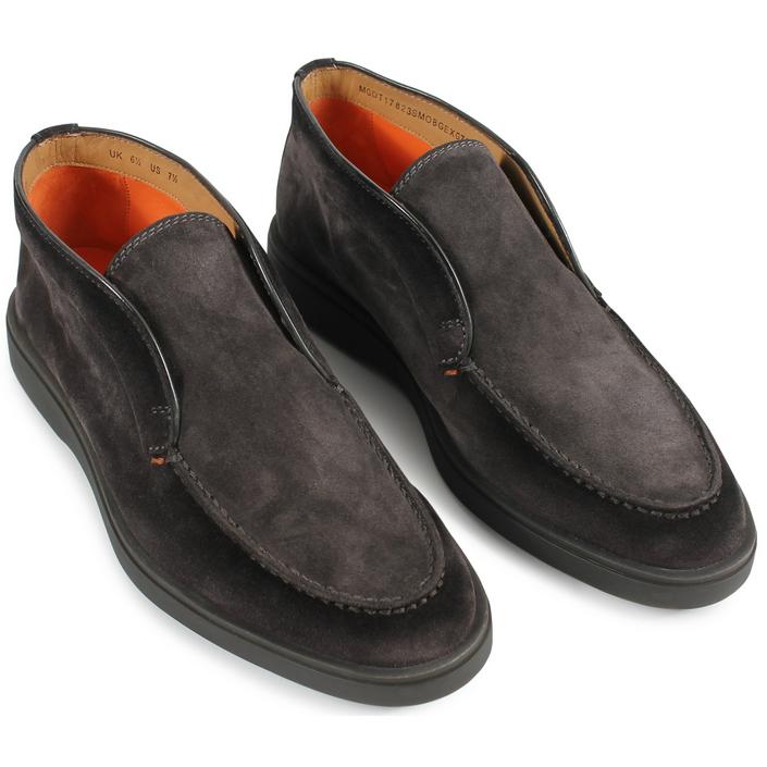 santoni shoes shoe schoen schoenen open walk openwalk boots boot suede, grijs grey donker dark donkergrijs antraciet graphite 1