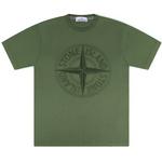 Product Color: STONE ISLAND T-shirt met geborduurd logo, legergroen