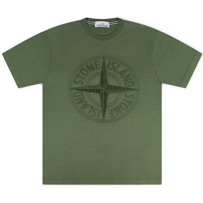 stone island teeshirt tshirt shirt shortsleeve short sleeve korte mouw zomer summer, groen green legergroen leger army donker donkergroen