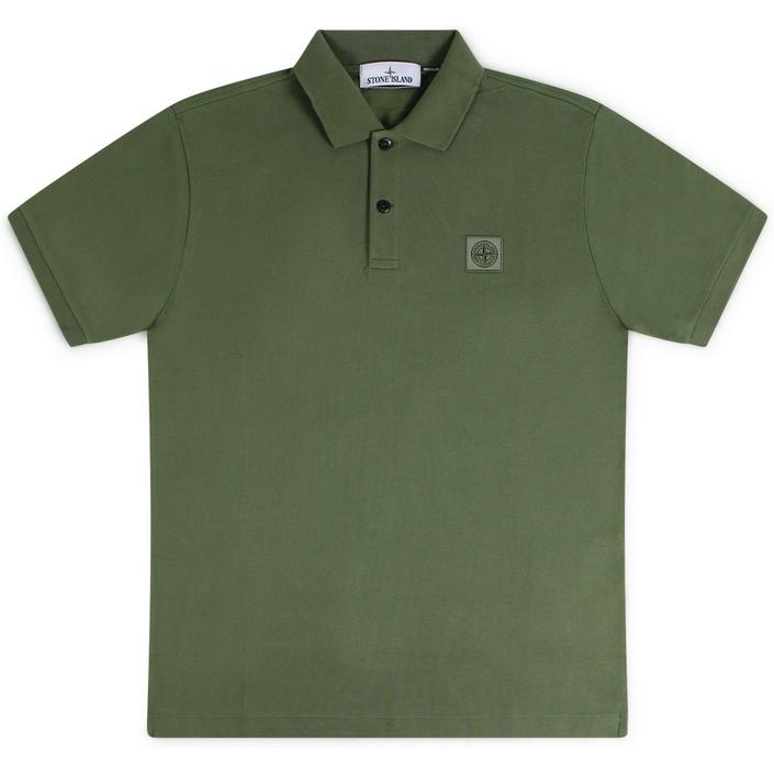 stone island polo poloshirt shirt shortsleeve regular fit regularfit vintage, groen green donkergroen dark donker leger legergroen army 