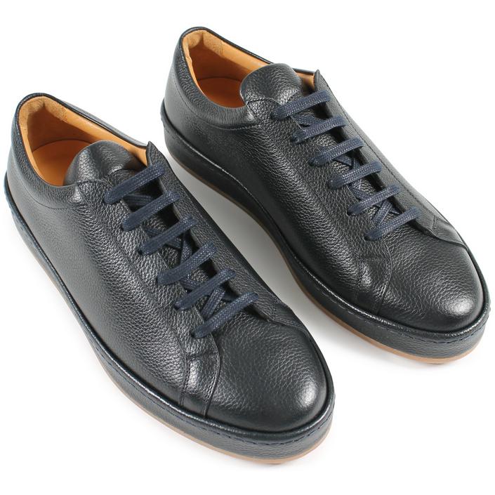 aurelien sneaker sneakers voyager schoen schoenen tennis grain grained leer leather, donkerblauw donker blauw navy dark blue 1