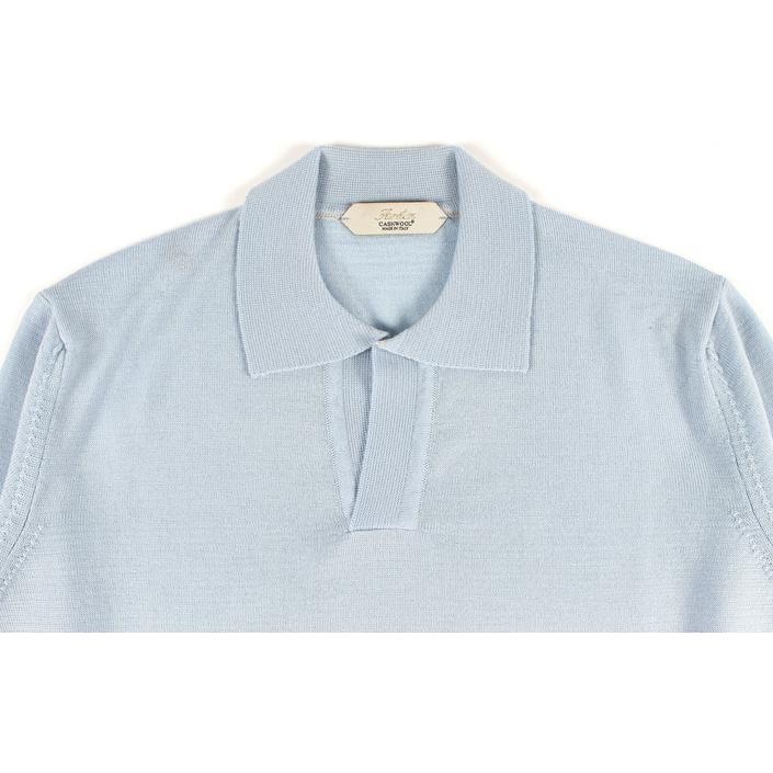 aurelien polo poloshirt shirt knitted knitwear longsleeve long sleeve lange mouw, lichtblauw licht light baby blauw blue 1