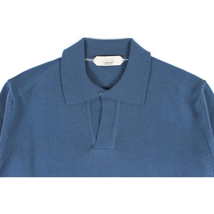 aurelien polo poloshirt shirt knitted knitwear longsleeve long sleeve lange mouw, blauw blue steelblue steel staal jeansblauw donkerblauw donker dark navy 1
