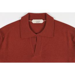 aurelien polo poloshirt knitted cashwool roest rood - tijssen mode