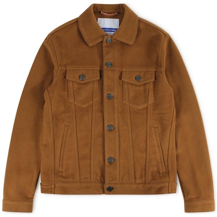 jacob cohen jas jacket jasje bikerjacket biker flanel wool wol cashmere buttons, bruin brown camel 
