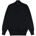 Product Color: DORIANI Cashmere trui met opstaande kraag en ritssluiting, donkerblauw