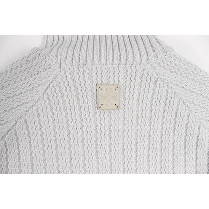 jacob cohen coltrui trui turtleneck knitwear knitted wintertrui wool wol, lichtgrijs licht grijs light silver wit white off white bianco