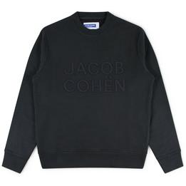 Overview image: JACOB COHËN  Sweater met geborduurd logo, donkerblauw