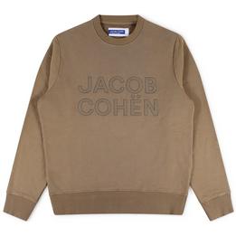 Overview image: JACOB COHËN  Sweater met geborduurd logo, bruin