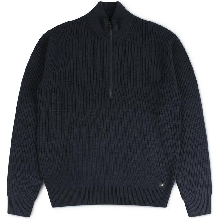 wahts trui knitted knitwear halfzip zip nathan wintertrui wol wool, donkerblauw donker blauw navy dark blue 1