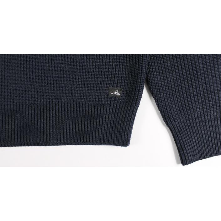 wahts trui knitted knitwear halfzip zip nathan wintertrui wol wool, donkerblauw donker blauw navy dark blue 
