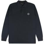 Product Color: MA.STRUM Lange mouw polo met Compass logo, donkerblauw