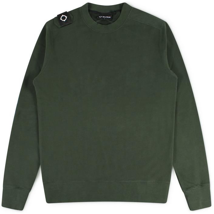 mastrum ma strum crewneck crew ronde hals trui sweater sweatshirt shirt fleece, groen green army 
