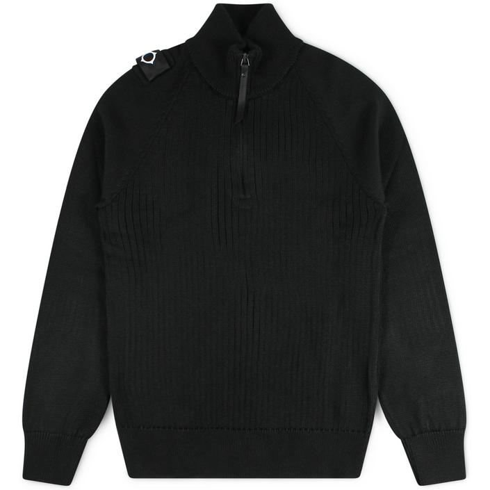ma strum mastrum halfzip half zip rits trui jumper knitwear shirt sweater, zwart black dark donker nero 