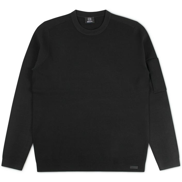 genti cooldry trui jumper crewneck crew neck ronde hals sweater sweatshirt, black dark donker nero zwart 1