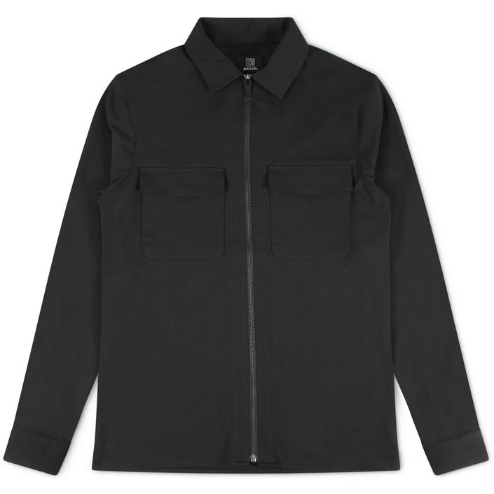 genti overshirt shirt jack jacket zip rits, zwart black dark donker nero