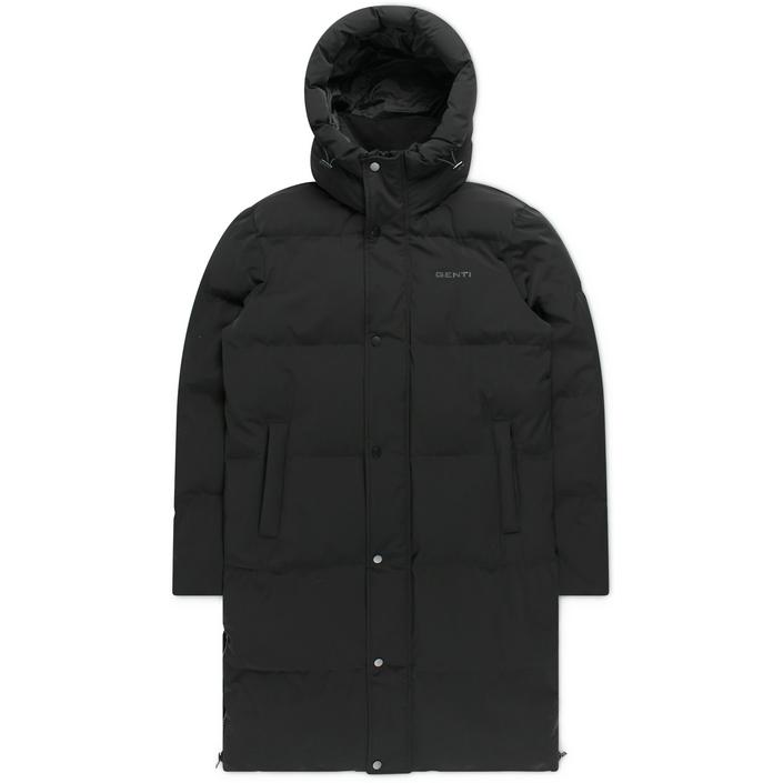 genti parka winterjas winter jas jacket down donsjas puffer coat, zwart black nero dark donker 1 