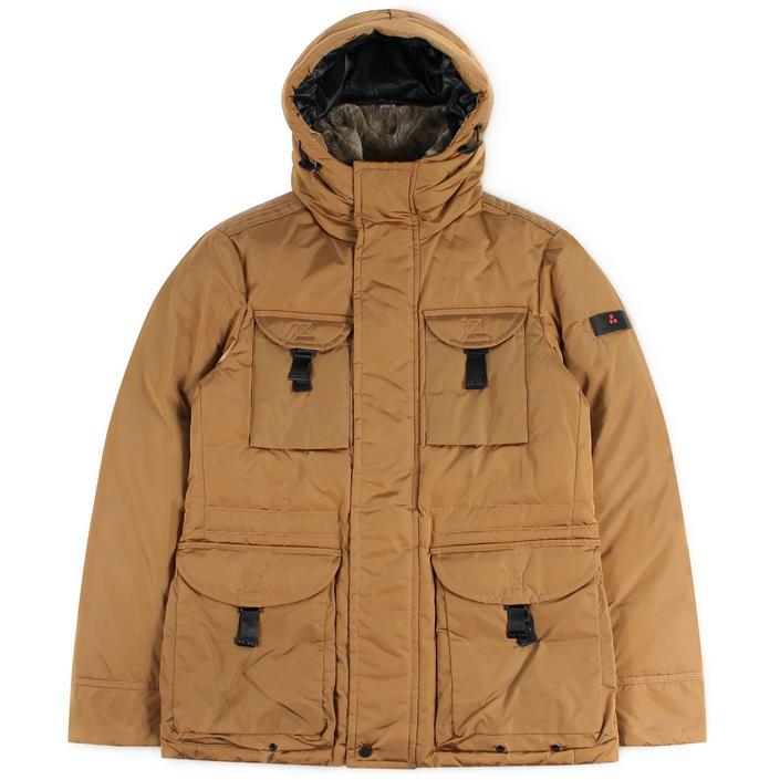 Peuterey jas jacket donsjas dons down aiptek fur parka winterjas, oranje orange camel bruin brown 1