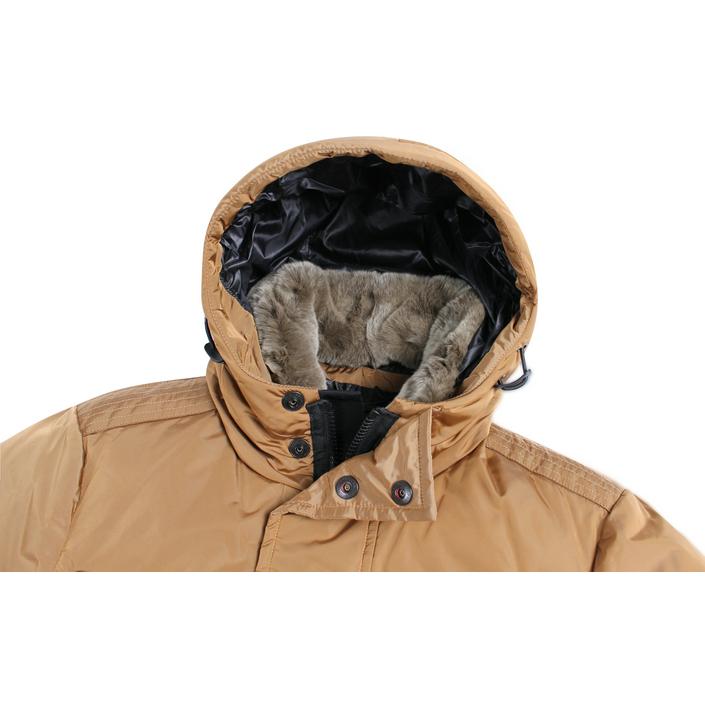 Peuterey jas jacket donsjas dons down aiptek fur parka winterjas, oranje orange camel bruin brown