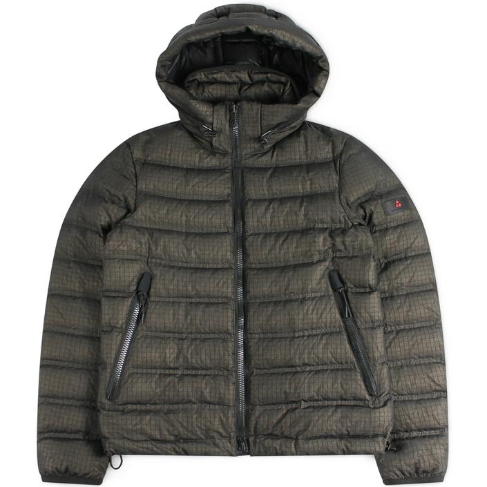 peuterey boggs jas jacket donsjas dons down winterjas bomber puffer hood capuchon, bruin brown check ruit detail 1