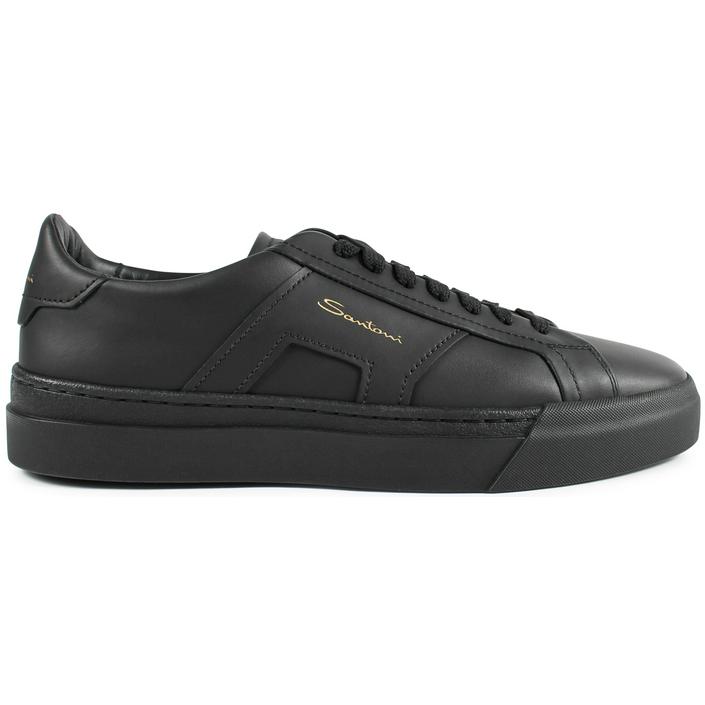 santoni sneaker schoen sneakers double buckle zwart - tijssen mode