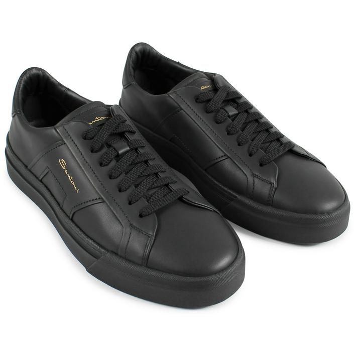 santoni sneaker schoen schoenen buckle veterschoen sneakers tennis, zwart black dark donker nero