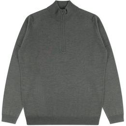 trussini trui sweater knitwear zip  donkergroen - tijssen mode