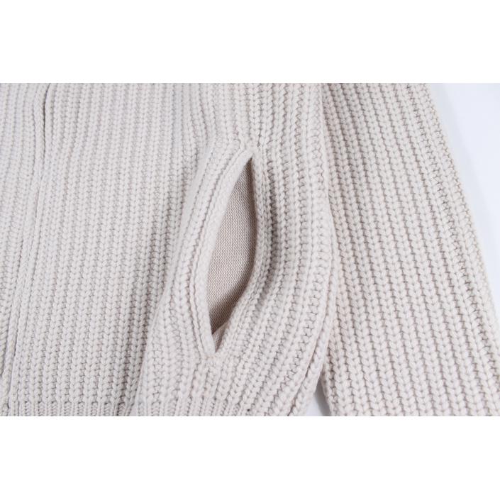 trussini jumper cardigan knitwear kabel cable vest zip rits wintervest wol wool cashmere, beige white wit ecru off white light licht