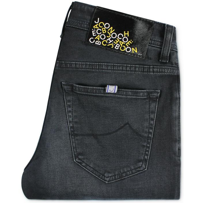 jacob cohen jeans spijkerbroek denim pants trousers broek nick slim slim fit skinny fit, zwart black dark donker nero 1