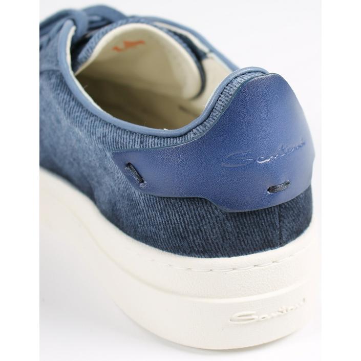 santoni shoes sneakers jeansstof donkerblauw - tijssen mode