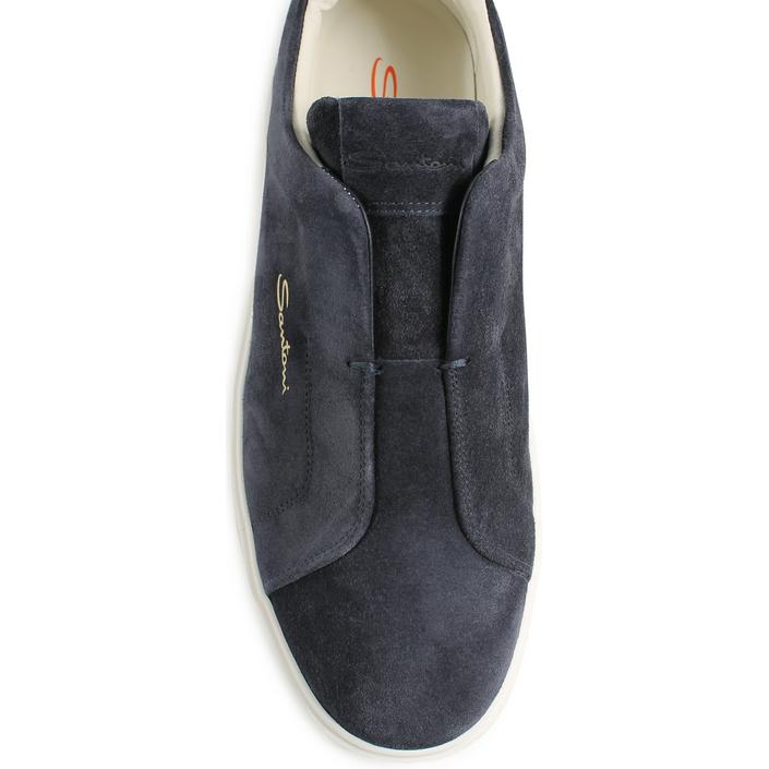 santoni schoen sneaker slip on donkerblauw - tijssen mode