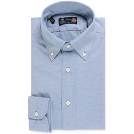 Overview image: LUIGI BORRELLI Overhemd met button down kraag en lijst, lichtblauw