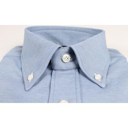 Overview second image: LUIGI BORRELLI Overhemd met button down kraag en lijst, lichtblauw