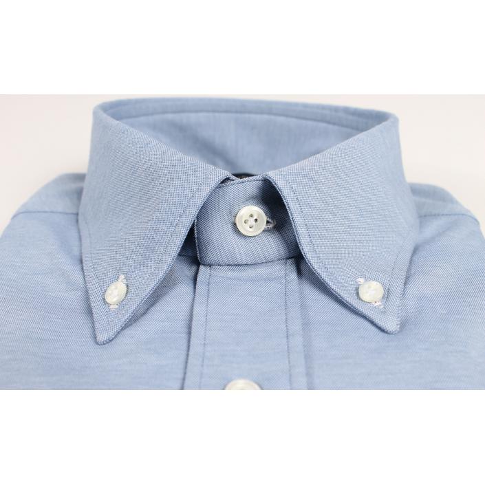 luigi borrelli shirt overhemd buttondown button down oxford, blauw blue lichtblauw licht light poplin 